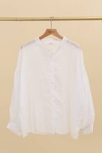 FLUID SHIRT WITH GATHERED SLEEVES IN RAYON AND SILK: Camel / One size