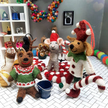 Handmade Felt Jingle Bells Jester Dog Hanging Decoration