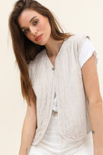 Sleeveless cotton gauze vest: Camel