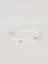 Grained leather rope belt BK007: Silver