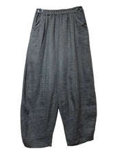 8048 LINEN TROUSERS WITH STRUCTURED PANELS: ANTHRACITE