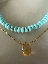 Ava Blue Magnesite Beaded Necklace: 17"