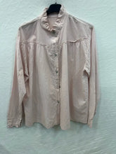 Cotton ruffled shirt @88270_ChVolantUni: Navy