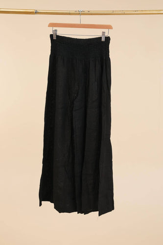 100% Linen Trousers REF. 2771: Black