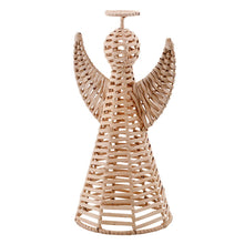 Wicker Angel - 13" H: Iron ,  Wicker / 13" H x 7.5" W 6" D