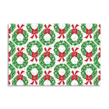 Christmas Wreath with Red Bows Paper Placemats