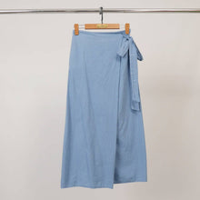 Cotton tie-wrap skirt MF56212: Brown