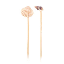 Shell Cocktail Picks - Set of 50: Bamboo ,  Shell / 3.5" L