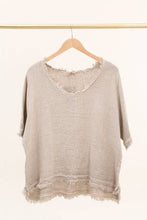 Fringe Blouse: Taupe