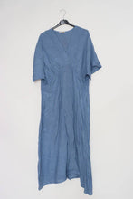 Long Linen Dress Kimono Charcoal Grey One Size