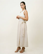 Cotton tie-wrap skirt MF56212: Brown