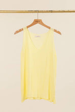 COTTON V-NECK TANK TOP: Beige / One size