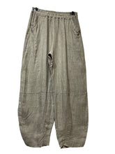 8048 LINEN TROUSERS WITH STRUCTURED PANELS: ANTHRACITE