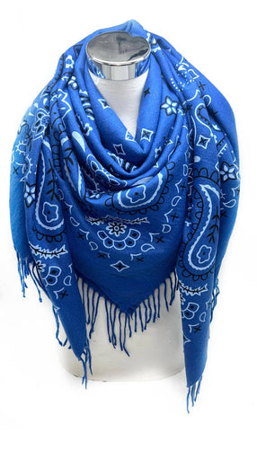 Bandana Scarf with Fringe : Royal Blue