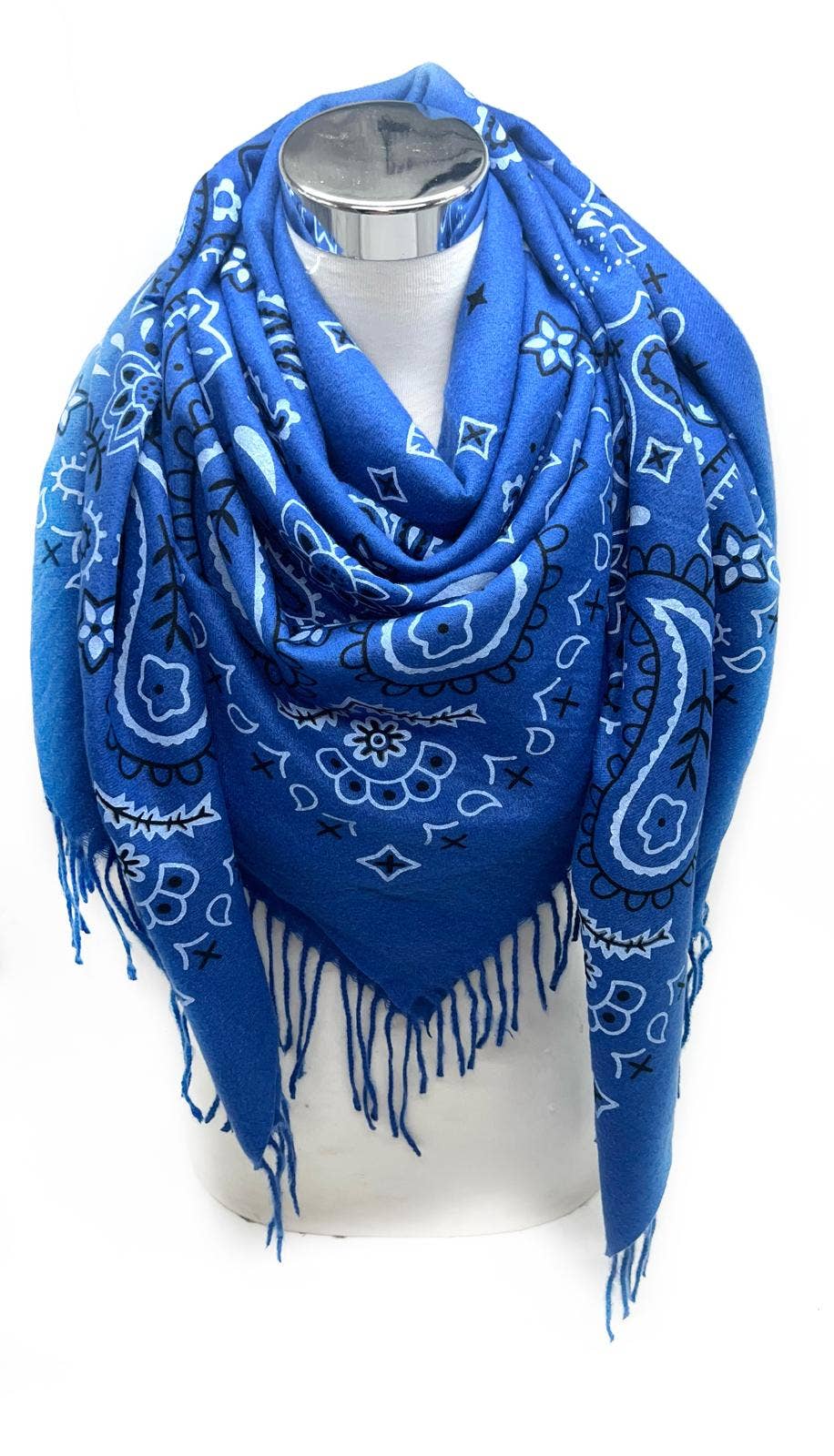 Bandana Scarf with Fringe : Royal Blue
