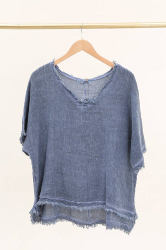 Fringe Blouse: Navy