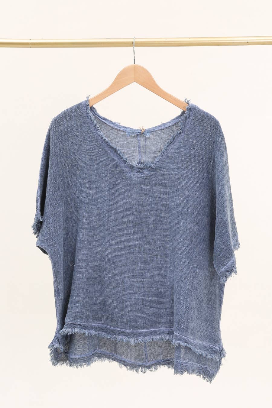 Fringe Blouse: Navy