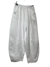 8048 LINEN TROUSERS WITH STRUCTURED PANELS: ANTHRACITE