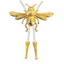 Gold Bumblebee Bolo Tie: Grey