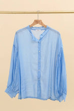 FLUID SHIRT WITH GATHERED SLEEVES IN RAYON AND SILK: White / One size