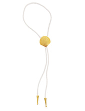 Gold Seashell Bolo Tie: Brown