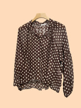 Polka Dot Shirt in Cotton Voile Art 2635: Brown
