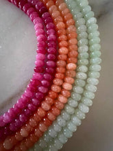 Lilly Gemstone Bead Necklace multi-color 8mm opals jade : Tangerine *lighter orange