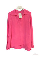 Cotton Gauze French collar blouse: Pink