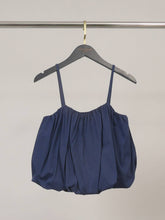 Cropped cotton-blend puff top with thin straps TDM58026: Marron