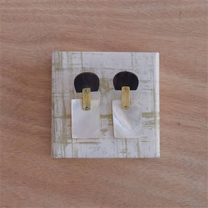 Portal Earring - Rectangle, Brass