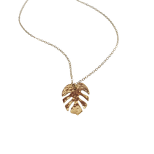 Hammered Palm Leaf Necklace: 16 inches