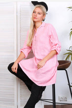 Short Dress Linen Pink One Size