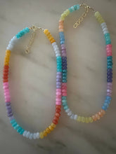 Lilly Gemstone Bead Necklace multi-color 8mm opals jade : Maroon