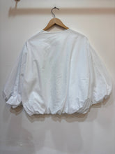 Women's cotton blouse round neck puff sleeves: Chocolat / TAILLE STANDARD (36-42 / S-XL)