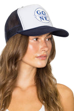 Gone Fishin Trucker Hat in Navy Split: Navy