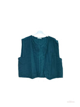 Sleeveless cotton gauze vest: Camel