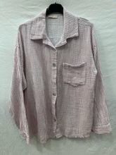 Striped Cotton Gauze Shirt Pocket : Sky Stripe
