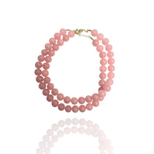 14mm Bead Necklace: Fuchsia Agate
