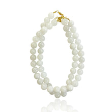14mm Bead Necklace: Bluelace Agate