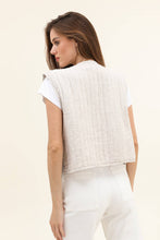 Sleeveless cotton gauze vest: Camel