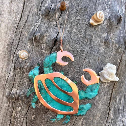 Crab Copper Christmas Ornament