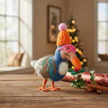 Handmade Felt Festive Dodo Hanging Christmas Decoration