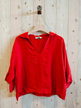 Ref-12104 100% LINEN BLOUSE: CAMEL
