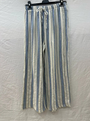 Embroidered Wide Leg pants- Blue