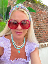 Ava Blue Magnesite Beaded Necklace: 17"