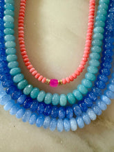 Lilly Gemstone Bead Necklace multi-color 8mm opals jade : Maroon