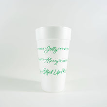 Green Jolly, Merry, Elfed Up 20oz. Foam Cups | 10 pack