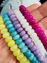 Lilly Gemstone Bead Necklace multi-color 8mm opals jade : Orange