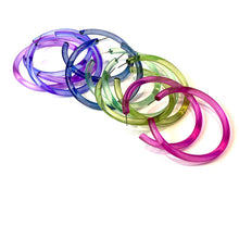 Bangle Lucite Hoop Earrings - 3 Inch: Denim Blue