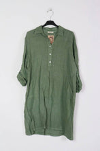 Short Dress Linen Jeans Blue One Size